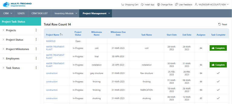 Construction & Project Management System of Multi-Techno Software Com