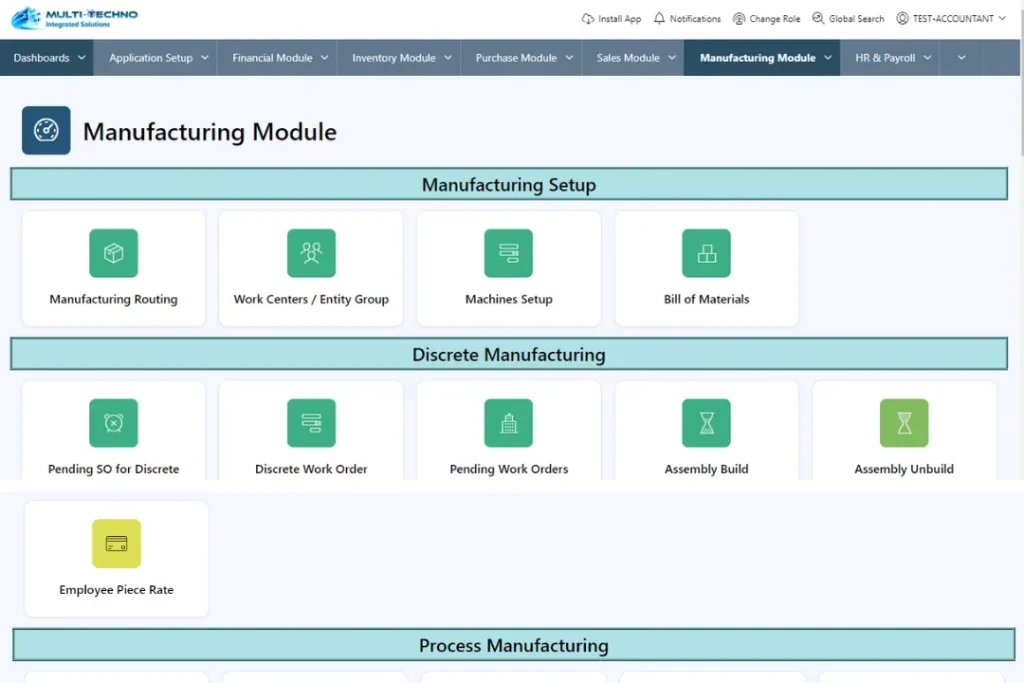 Manufacturing module